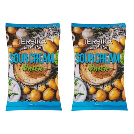 Zestaw 2x Chipsy ziemniaczane o smaku kwaśnej śmietany i cebuli 90 g