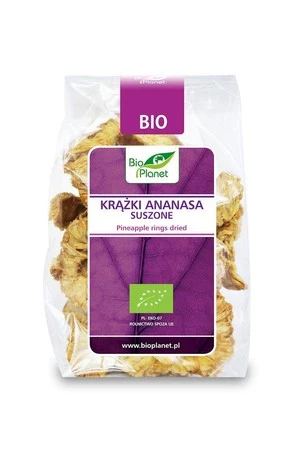 KRĄŻKI ANANASA SUSZONE BIO 100 g - BIO PLANET