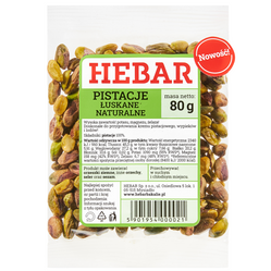 Hebar Pistacje łuskane naturalne 80 g