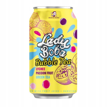 Madam Hong Lady Boba Herbata Bubble Tea 320 ml smak liczi - marakuja KRÓTKA DATA 2026-01-03