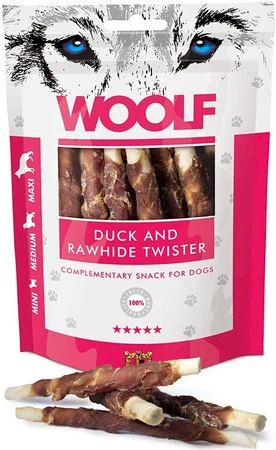 WOOLF Duck Rawhide Twister Pałeczki z Kaczką 100g