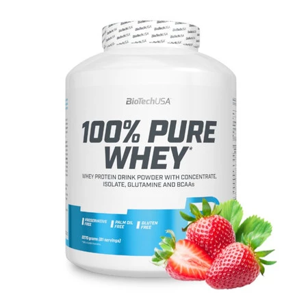 BioTech USA 100% Pure Whey odżywka białkowa 2270g smak truskawka