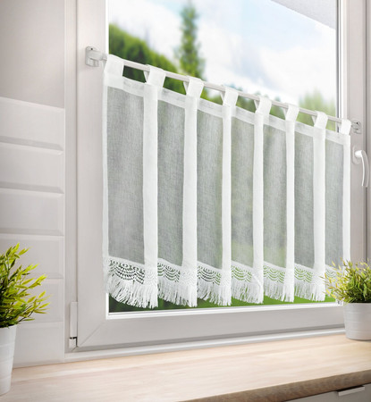 FIRANA GOTOWA ROXANA NA SZELKACH 60 X 150 CM BIAŁY