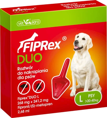 FIPREX DUO Krople na kleszcze pchły u psa L 20-40kg 1szt.