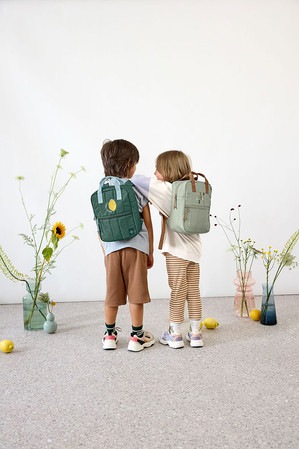 Lassig Plecak mini kwadratowy dla przedszkolaka Little Gang Lemon dark green