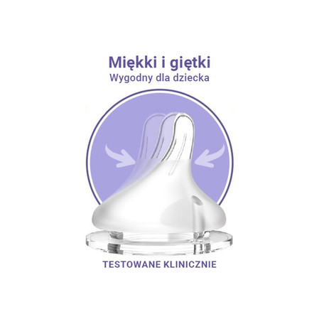 Lansinoh, Smoczek do karmienia Natural Wave® o wolnym przepływie S, 2 szt.