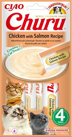 INABA Cat Churu Chicken Salmon Kurczak Łosoś 4x14g