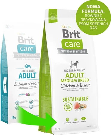 Brit Care Dog Sustainable Adult Medium Breed Chicken Insect 1kg