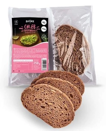 CHLEB BOCHENKOWY WIELOZIARNISTY CIEMNY KROJONY BEZGLUTENOWY 250 g - GLUTENEX