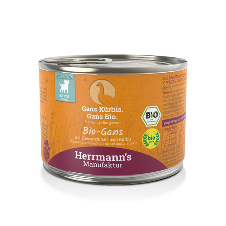 Zestaw 10x HERRMANN'S Selection Kitten Bio Gans - bio gęsina dla kociąt (200g)