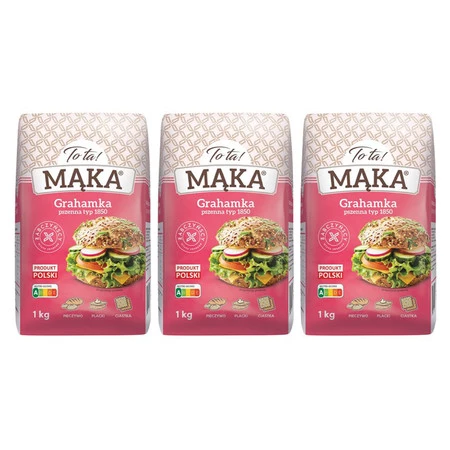 Zestaw 3x ToTa! Mąka pszenna graham typ 1850 - 1 kg