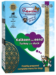 Renske Fresh turkey with duck - świeży indyk z kaczką dla psów (375 g)