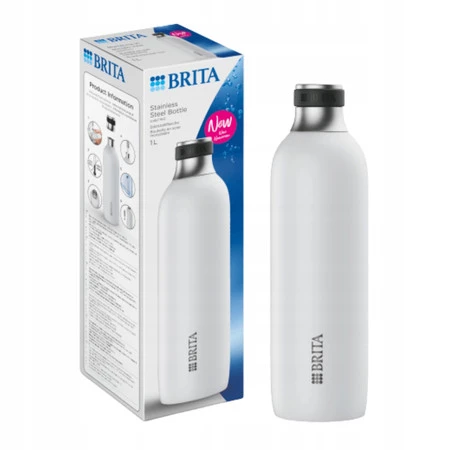 Brita Soda TRIO - butelka wymienna biała 1l ze stali nierdzewnej