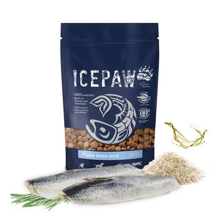 ICEPAW Puppy Junior śledź karma dla szczeniąt i młodych psów (400g)