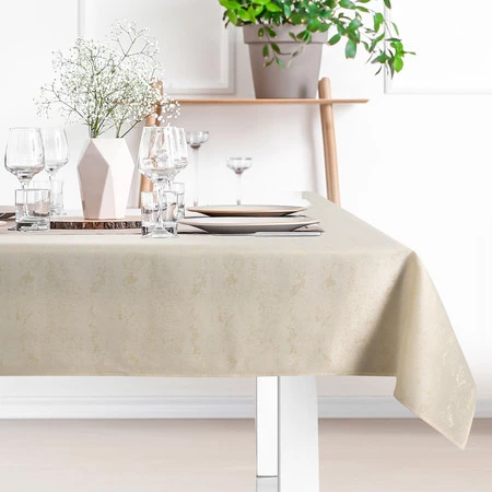 OBRUS SPARKLE 140 X 220 CM KREMOWY