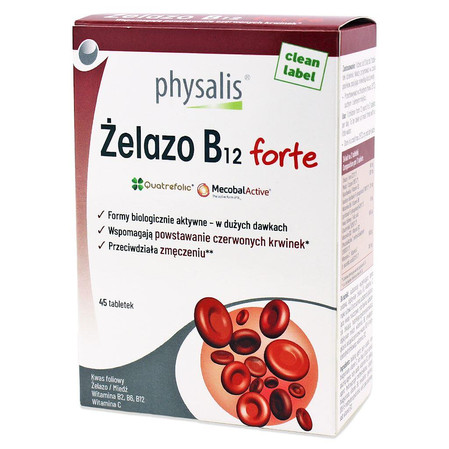 Physalis Żelazo + Witamina B12 Forte 45 tabl.