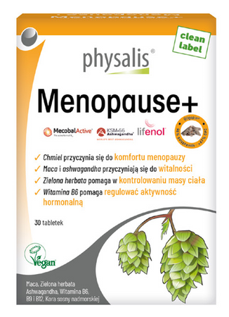 Physalis Menopause+ wsparcie dla kobiet w okresie menopauzy 30 tabl.