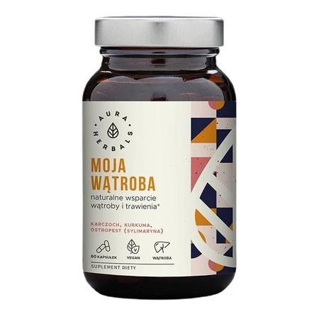 Aura Herbals − Moja wątroba, karczoch + ostropest + kurkuma − 60 kaps.