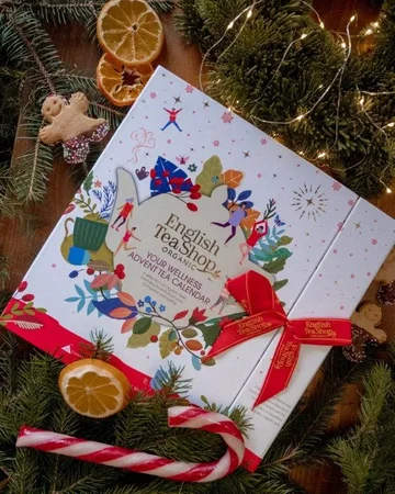 English Tea Shop, Kalendarz adwentowy ze wstążką, White Book, 25 piramidek
