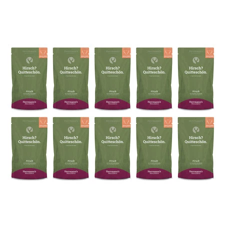 Zestaw 10x HERRMANN'S Selection Dog Hirsch - jeleń z pigwą (150g)