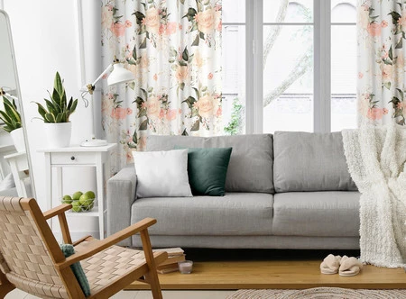 ZASŁONA GOTOWA ROSE NA TAŚMIE 135 X 270 CM BIAŁY