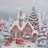 Bieżnik świąteczny gobelinowy 40x100 cm – Chatka Świętego Mikołaja