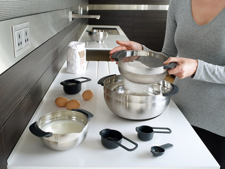 JJ-Zestaw misek i miarek Nest 9 Plus Steel 100 Col