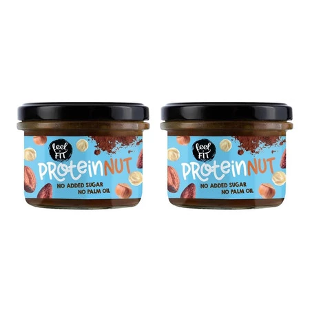 Zestaw 2x Feel FIT − Proteinowy krem z orzechami laskowymi i kakao − 200 g
