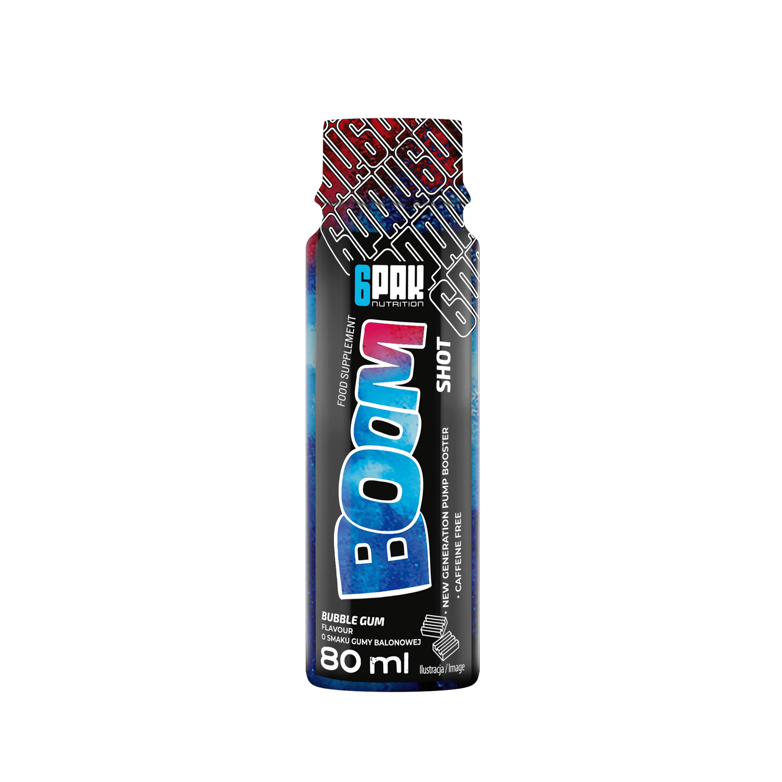 6PAK BOOM SHOT 80ml smak guma balonowa - Nabea.pl
