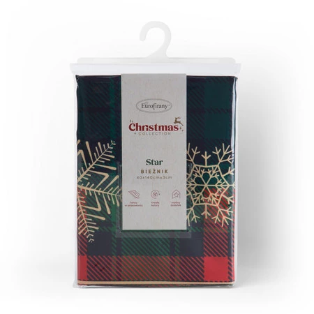 Bieżnik z nadrukowanym motywem świątecznym szerokość: 40 cm, długość: 140 cm, kolor: zielony