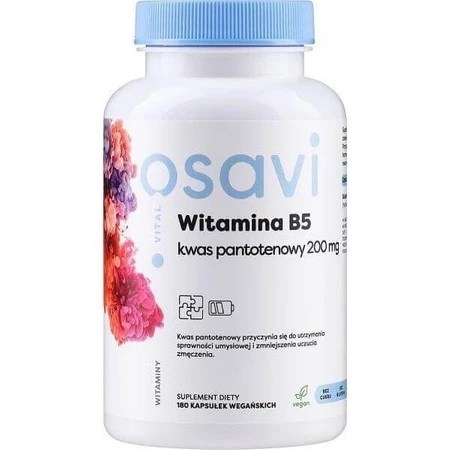 Witamina B5 - Kwas pantotenowy 200 mg (180 kaps.)