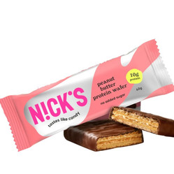 Nicks Protein Waffer, Peanut Butter bezglutenowy wafelek proteinowy 40g smak masła orzechowego