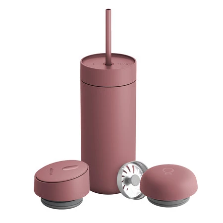 Fellow - Carter Move Mug 3 w 1 - Kubek termiczny + 3 nakrętki - Pudrowy różowy 473 ml