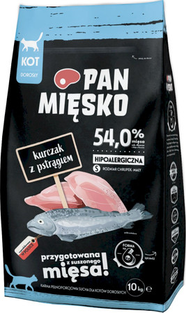 PAN MIĘSKO Kurczak z Pstrągiem dla kota S 10kg