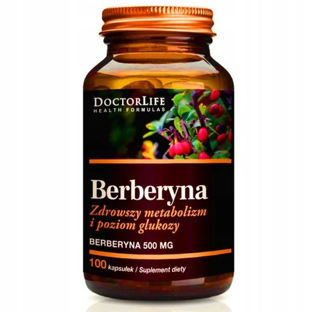 Berberyna 500mg zdrowszy metabolizm i poziom glukozy suplement diety 100 kapsułek