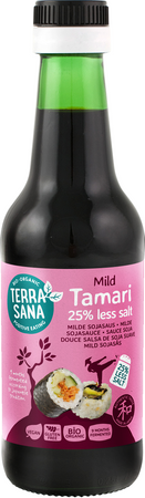 TERRASANA SOS SOJOWY TAMARI 25 % MNIEJ SOLI BEZGLUTENOWY BIO 250 ml