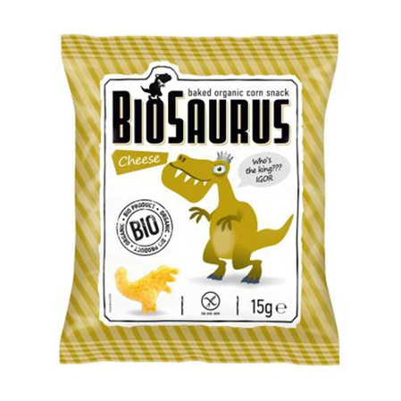Chrupki kukurydziane Dinozaury o smaku serowym BEZGL. BIO 15 g BioSaurus