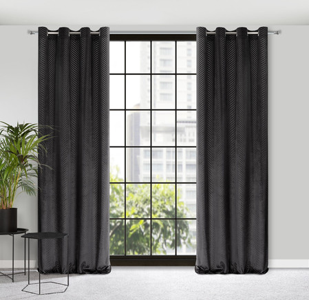 ZASŁONA GOTOWA LUSSI 140 X 250 CM CZARNY