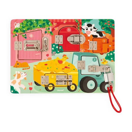 Janod Drewniana tablica manipulacyjna Farma 3+