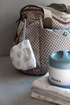 Beaba Pojemnik - termos obiadowy ze stali nierdzewnej z hermetycznym zamknięciem duży 500 ml baltic blue/white