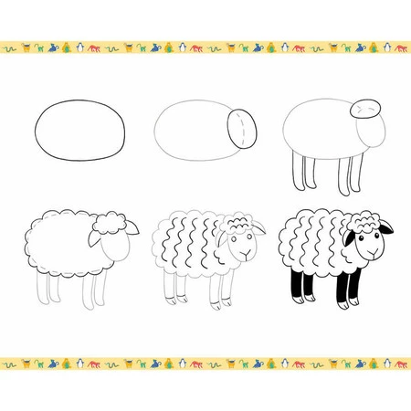 Janod Zestaw kreatywny Rysowanie krok po kroku Zwierzęta 20 rysunków 7+