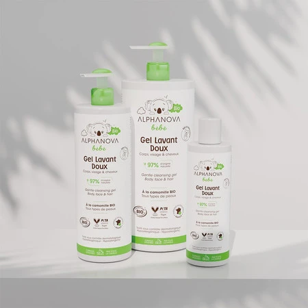 Alphanova Bebe Bio, Delikatny żel myjący dla niemowląt 2 w 1, 200ml