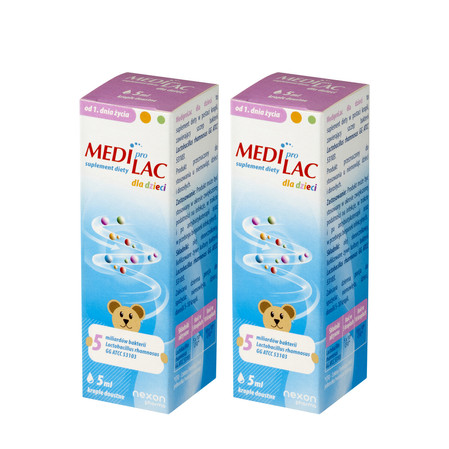 Zestaw: 2x Nexon Mediprolac Dla Dzieci Krople Doustne - probbiotyk 5ml
