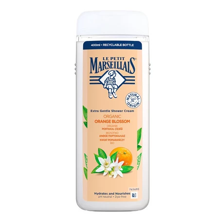 Le Petit Marseillais – Kwiat Pomarańczy, Kremowy żel pod prysznic bio – 400 ml