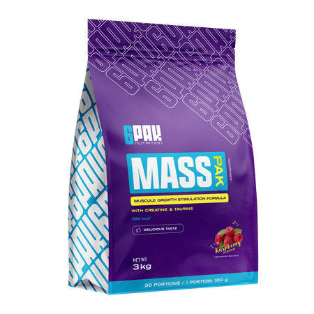 6PAK MASS PAK 3000g RASPBERRY