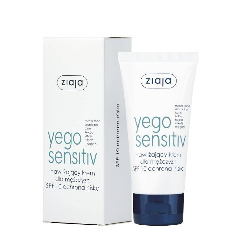 Ziaja − Yego Sensitiv, nawilżający krem dla mężczyzn SPF10 − 50 ml