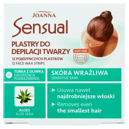 Joanna − Plastry do depilacji twarzy z wyciągiem z aloesu − 12 szt.