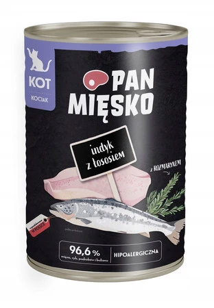 Pan Mięsko Indyk z łososiem - Karma mokra dla kota kociaka - 400g