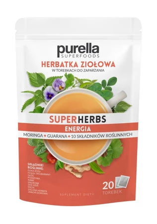 Purella Superfoods Superherbs Mieszanka ziół do zaparzania Energia 35g