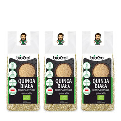 Zestaw: 3x BIOGOL QUINOA BIAŁA (KOMOSA RYŻOWA) BEZGLUTENOWA BIO 250g